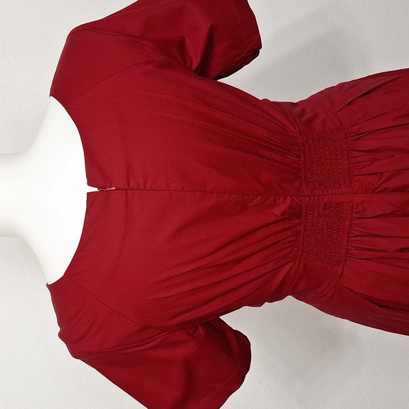 eShakti Red Burgundy Whimsigoth Witchy A-Line Midi Dress W/Pockets Plus Size 2X - Picture 9 of 14